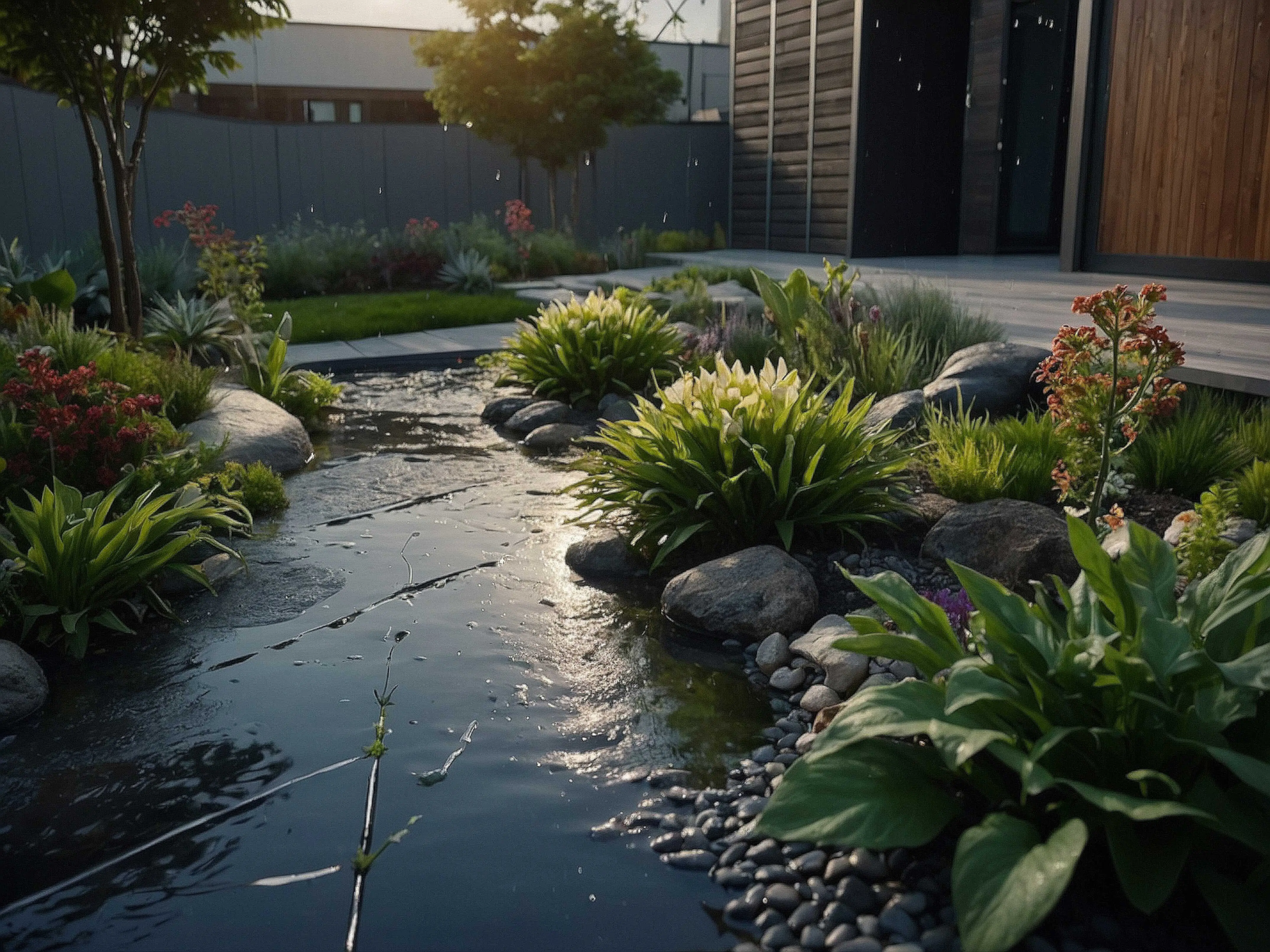 Please provide the original description of “Chic rain garden_1” that you want rephrased in English.